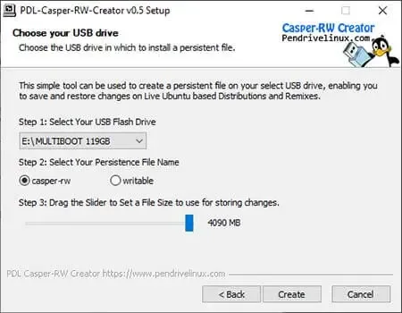 Make a Casper Persistent File - Pen Drive Linux