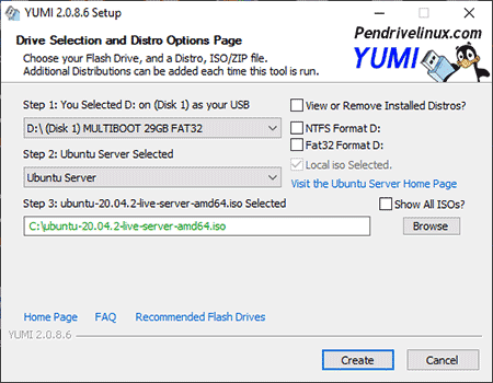 Use YUMI to Run Ubuntu Server from USB