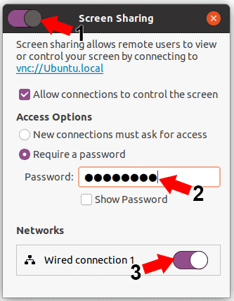 Ubuntu Remote Desktop Screen Sharing Options