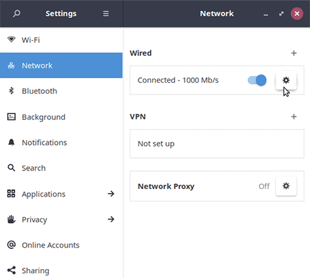 Ubuntu Settings Network