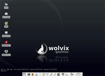 Wolvix Linux Desktop Screenshot