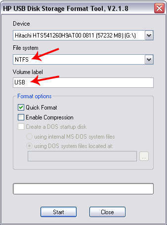 Format your external drive as NTFS with a Label of USB