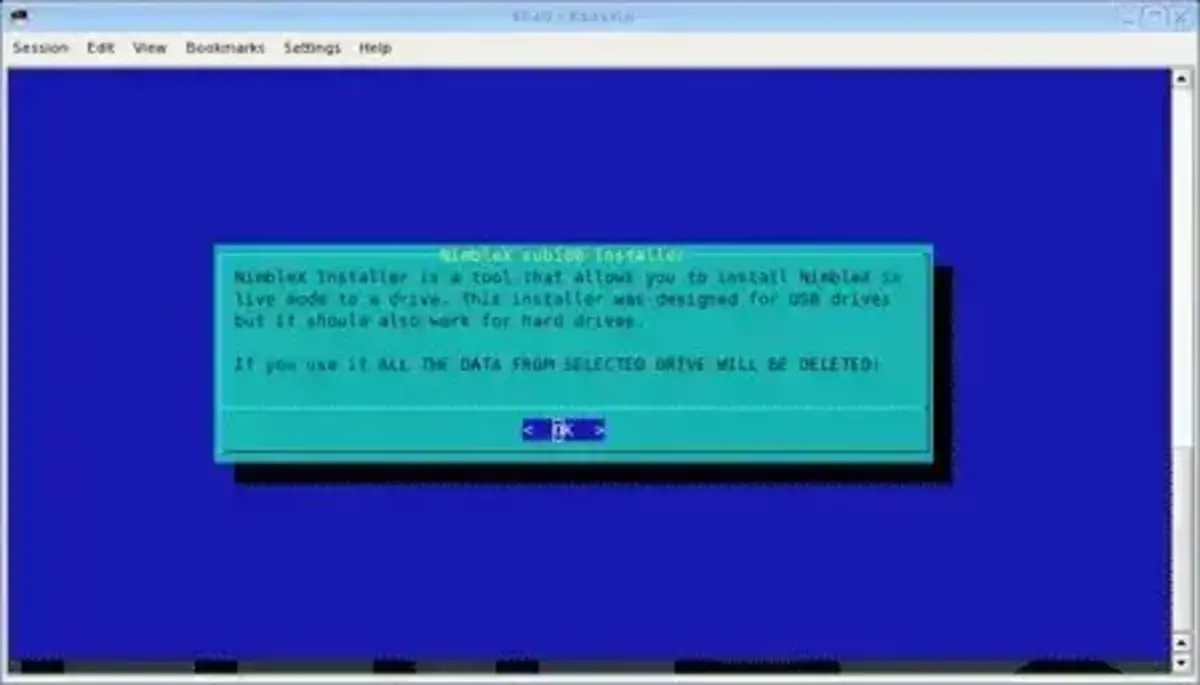 NimbleX USB Installer Notice NimbleX USB Installer Notice