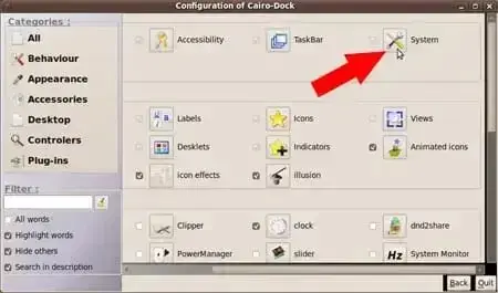 Cairo-Dock Configuration System Cairo-Dock Configuration System