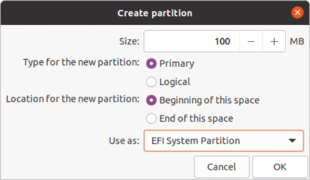 Create an EFI Part