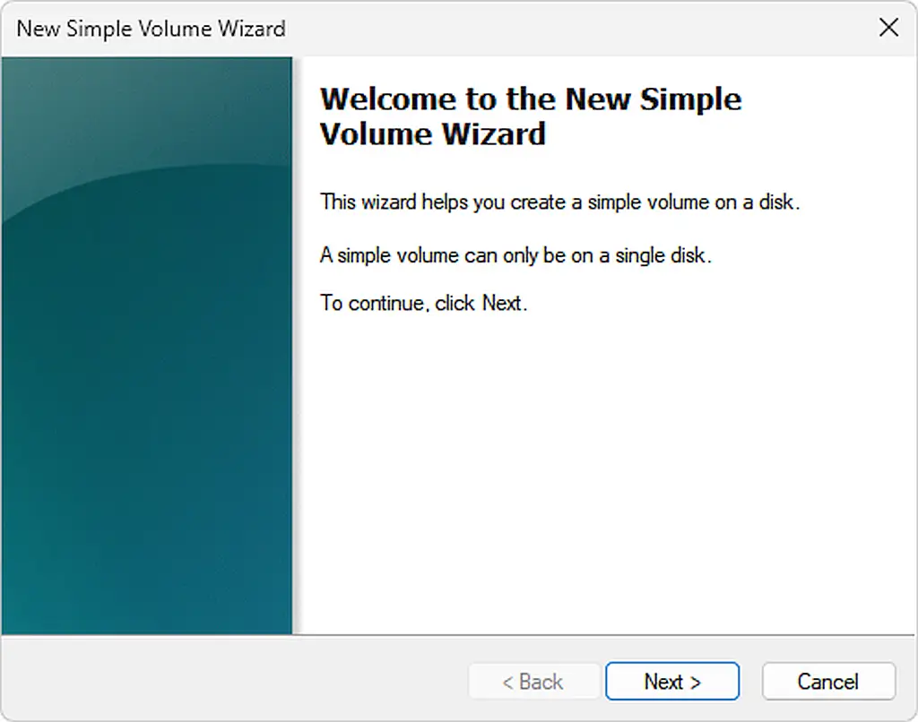 Creating a Simple Volume Create Simple Volume