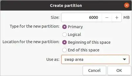 Create Swap Partition Create Swap Partition