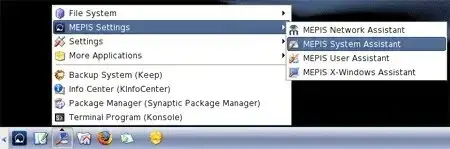Start the MEPIS System Assistant Start the MEPIS System Assistant