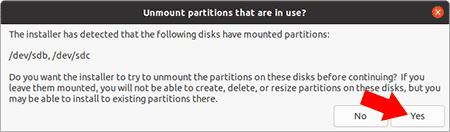 Unmount Partition in USE