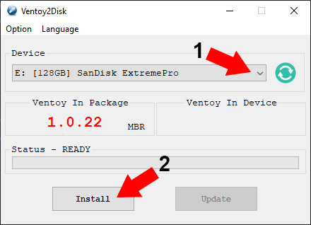 Ventoy - Format and prepare bootable USB drive
