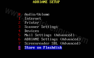 Select the option to Store on Flashdisk